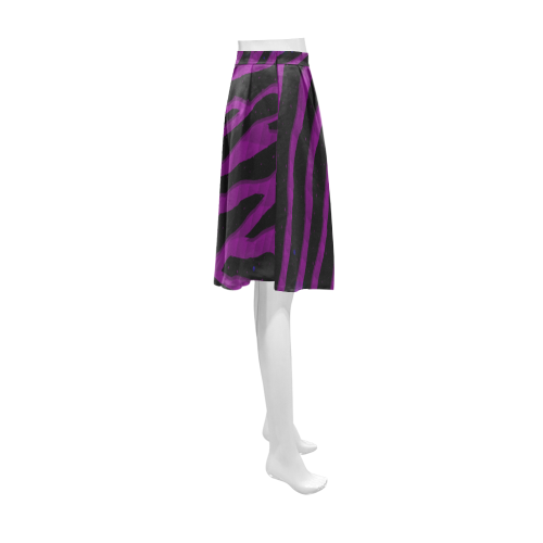 Ripped SpaceTime Stripes - Purple Athena Women's Short Skirt (Model D15)