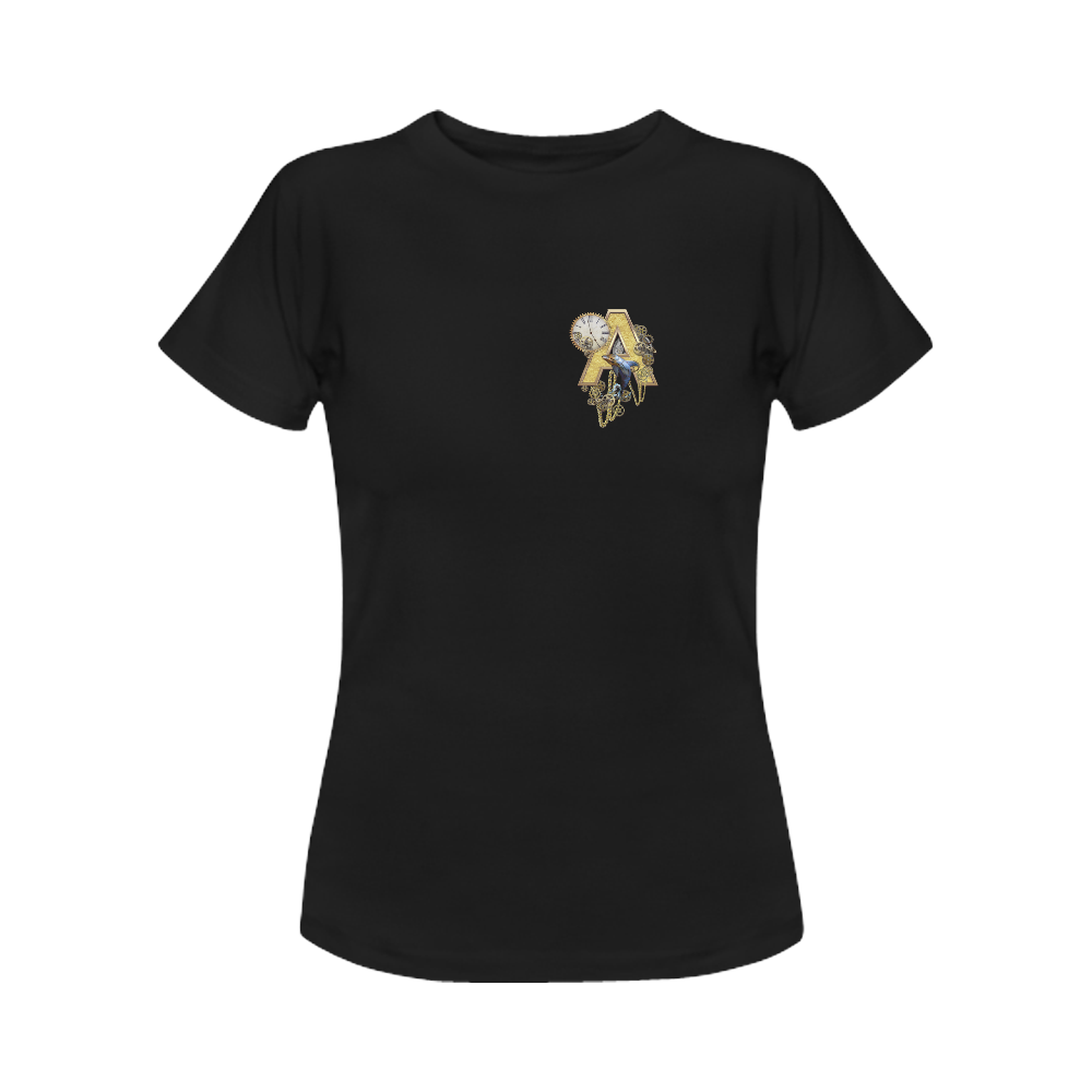 steampunk initials A brooch Women's Classic T-Shirt (Model T17）