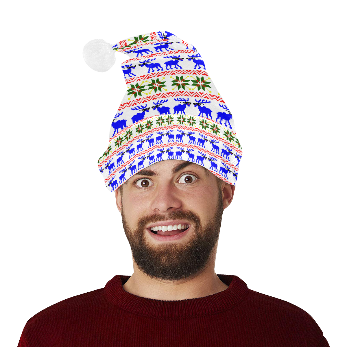 Christmas Ugly Sweater 'Deal With It' White Santa Hat