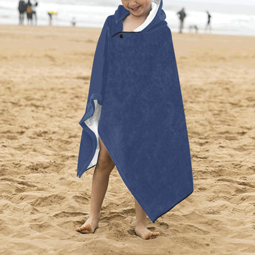color Delft blue Kids' Hooded Bath Towels