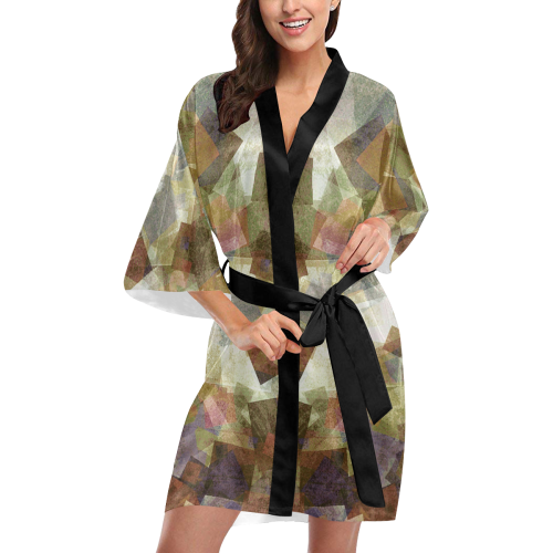 abstract squares Kimono Robe