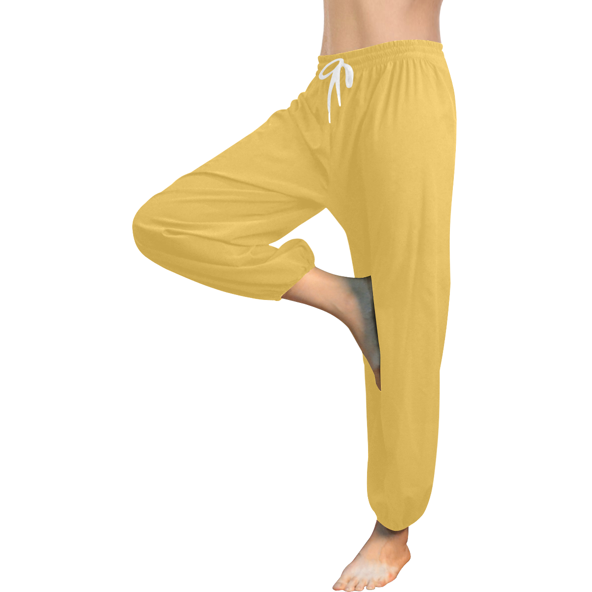 Delicate Rose Yellow Orange Solid Color Women's All Over Print Harem Pants (Model L18)