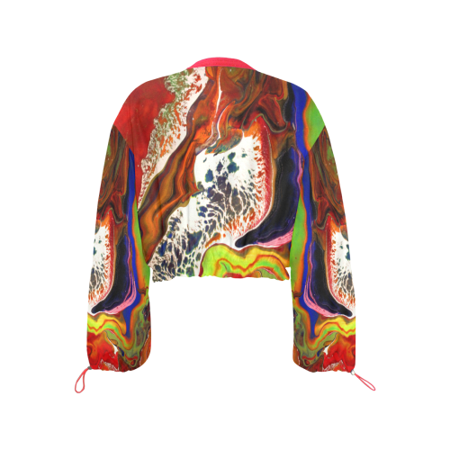 dragonfruit Cropped Chiffon Jacket for Women (Model H30)