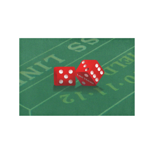 Las Vegas Dice on Craps Table Placemat 12’’ x 18’’ (Set of 2)