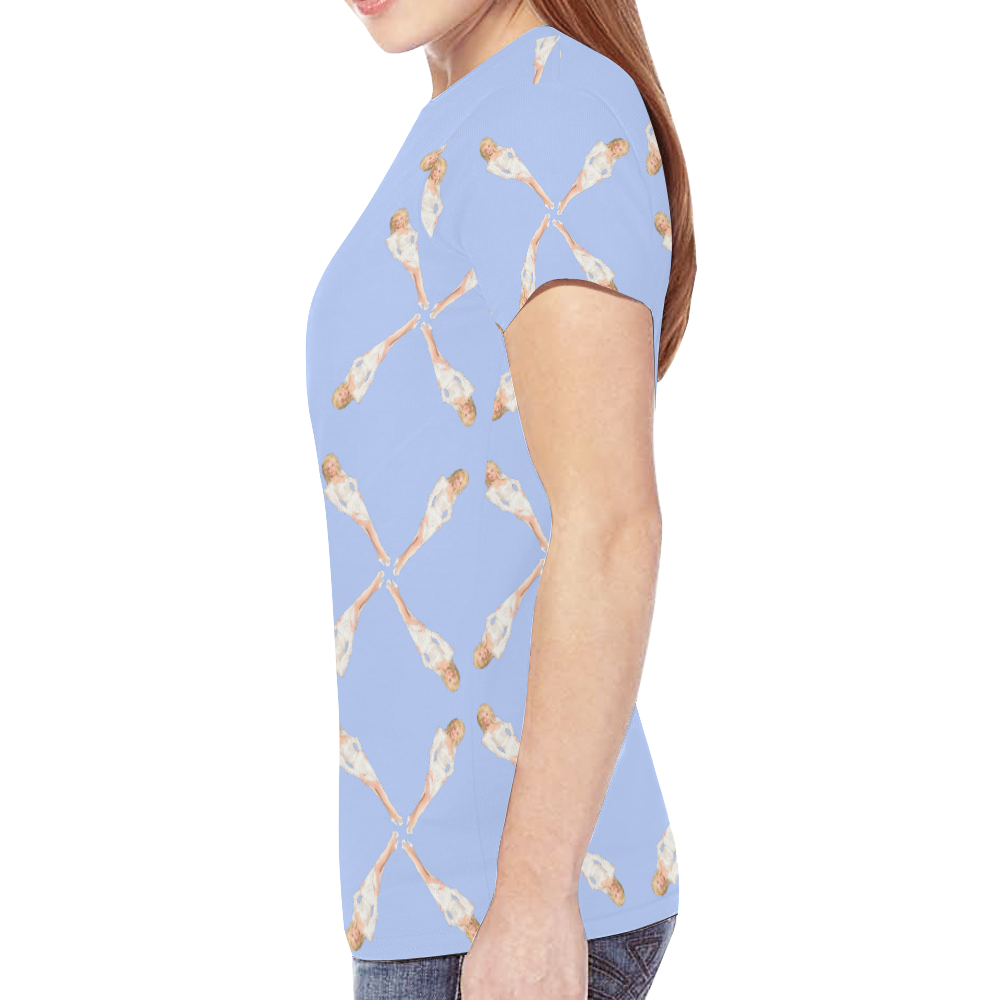 dolly blu New All Over Print T-shirt for Women (Model T45)