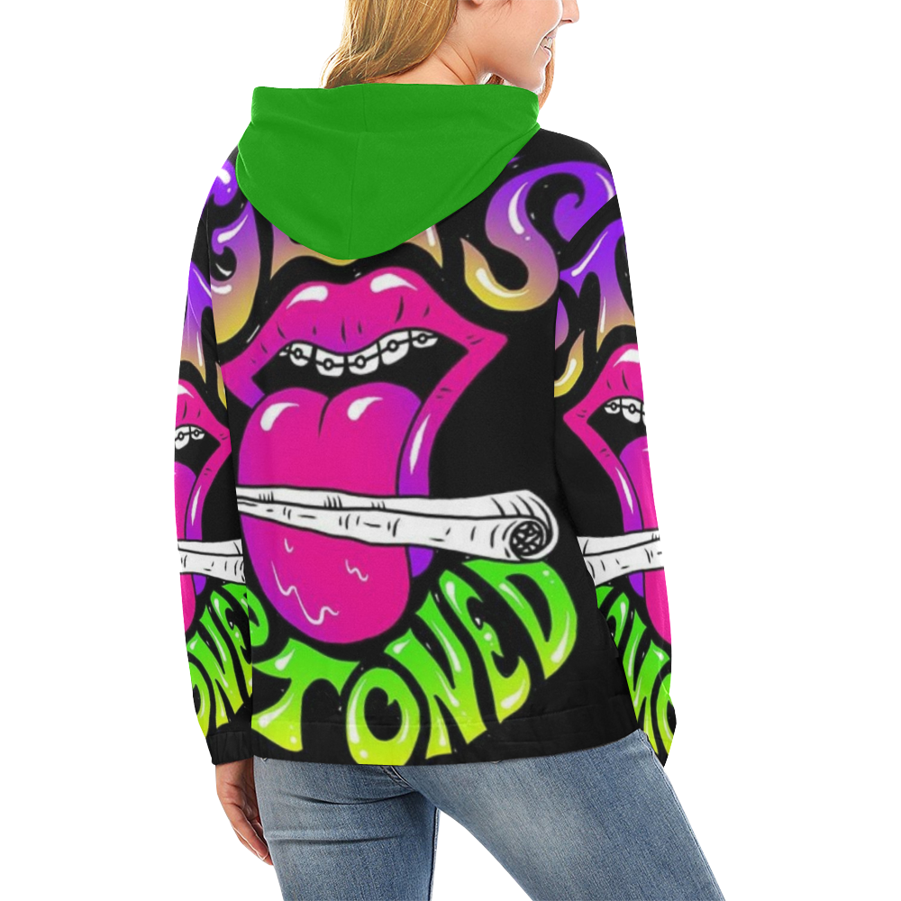 Gets Stoned Hoodie All Over Print Hoodie for Women (USA Size) (Model H13)