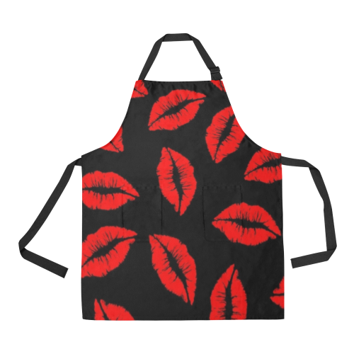 Red Lips All Over Print Apron