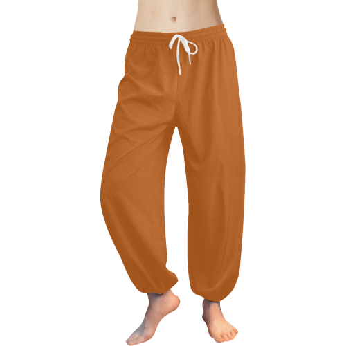 Raucous Rose Orange Solid Color Women's All Over Print Harem Pants (Model L18)