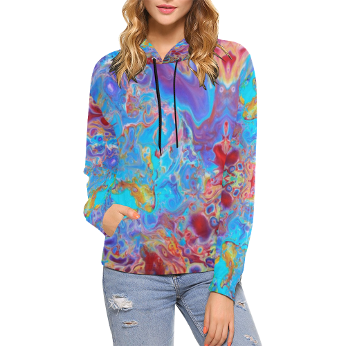 fallskies All Over Print Hoodie for Women (USA Size) (Model H13)