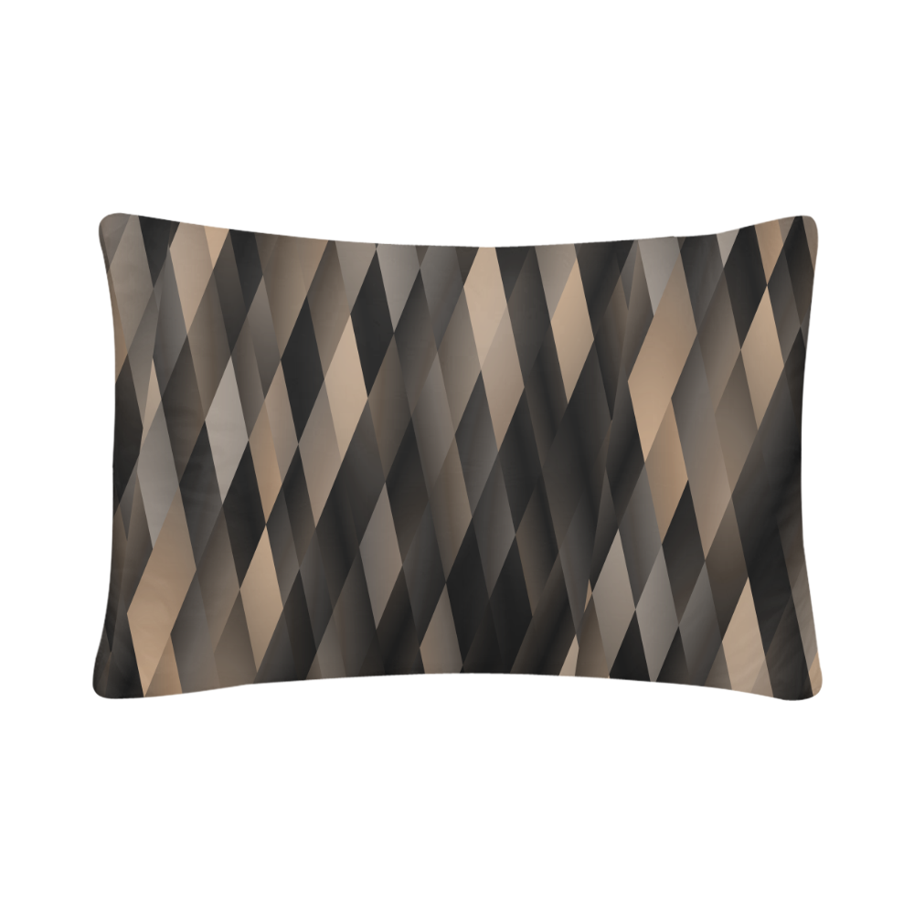 Camel Color and Black Geometric Custom Pillow Case 20"x 30" (One Side) (Set of 2)