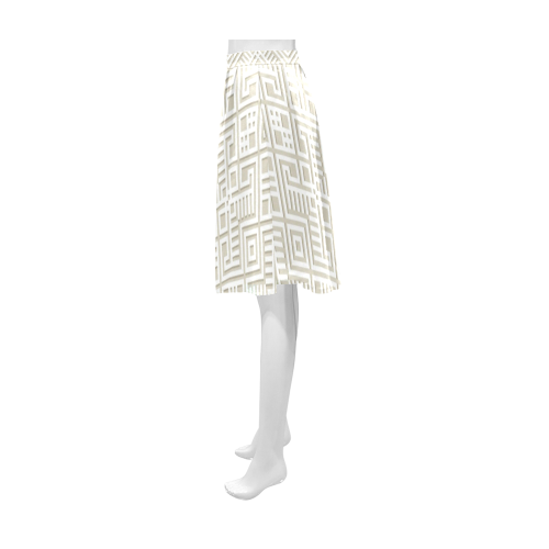White 3D Geometric Pattern Athena Women's Short Skirt (Model D15)