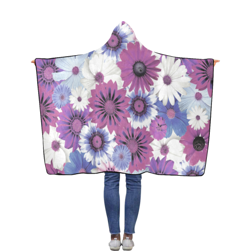 Spring Time Flowers 5 Flannel Hooded Blanket 40''x50''
