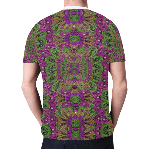 Peacock lace in the nature New All Over Print T-shirt for Men (Model T45)