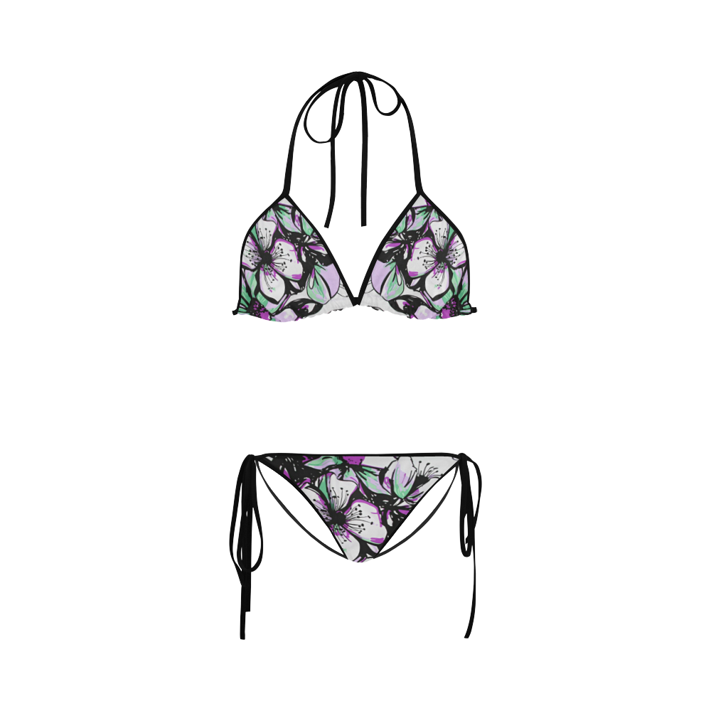 Floral bikini purple Custom Bikini Swimsuit
