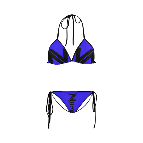 NUMBERS Collection LOGO Blueberry/Black Custom Bikini Swimsuit