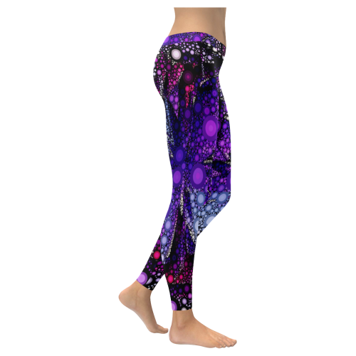 Purple rain yoga Women's Low Rise Leggings (Invisible Stitch) (Model L05)