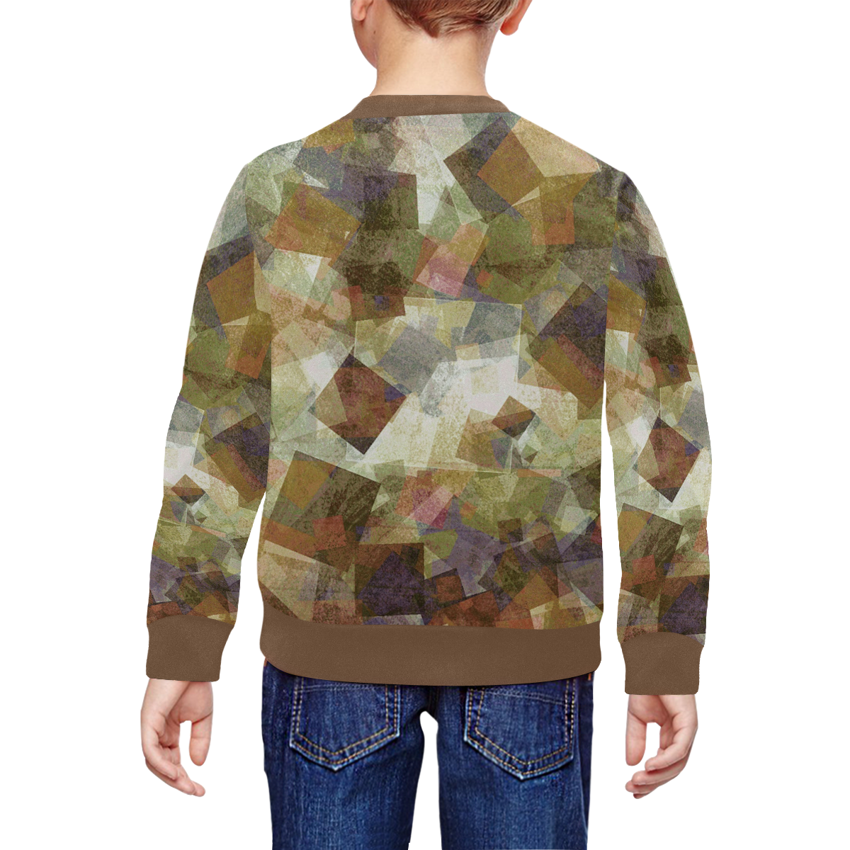 abstract squares All Over Print Crewneck Sweatshirt for Kids (Model H29)
