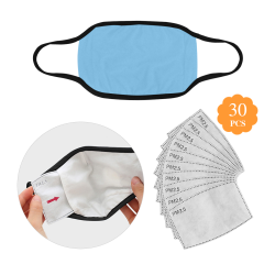 color light sky blue Mouth Mask (30 Filters Included) (Non-medical Products)
