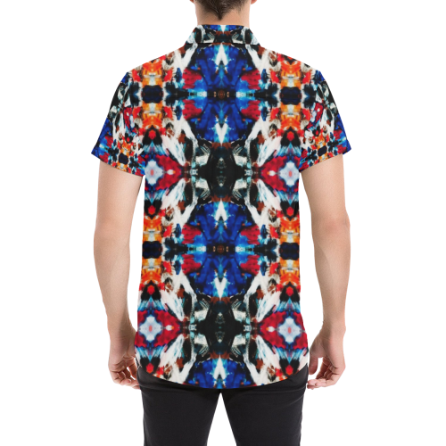abstract pattern Men's All Over Print Short Sleeve Shirt/Large Size (Model T53)
