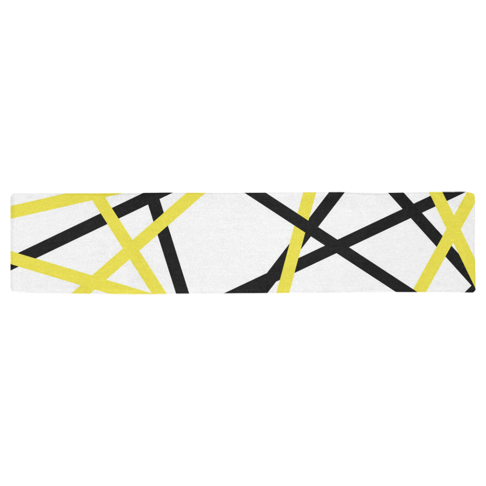 Black and yellow stripes Table Runner 16x72 inch