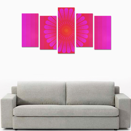 Pink flower Canvas Print Sets E (No Frame)