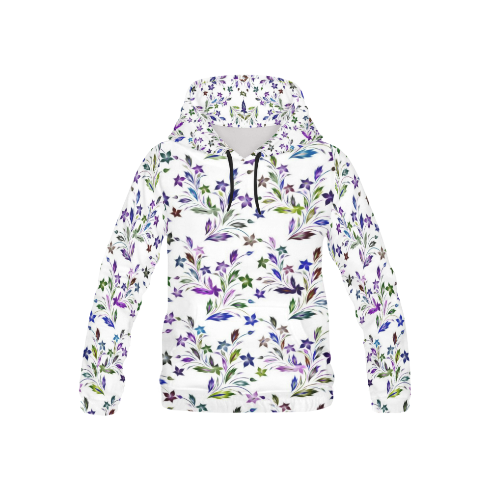 Vivid floral pattern 4182A by FeelGood All Over Print Hoodie for Kid (USA Size) (Model H13)