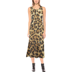 Buzz Leopard Phaedra Sleeveless Open Fork Long Dress (Model D08)