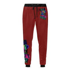 Break Dancing Colorful / Red Men's All Over Print Sweatpants/Large Size (Model L11)