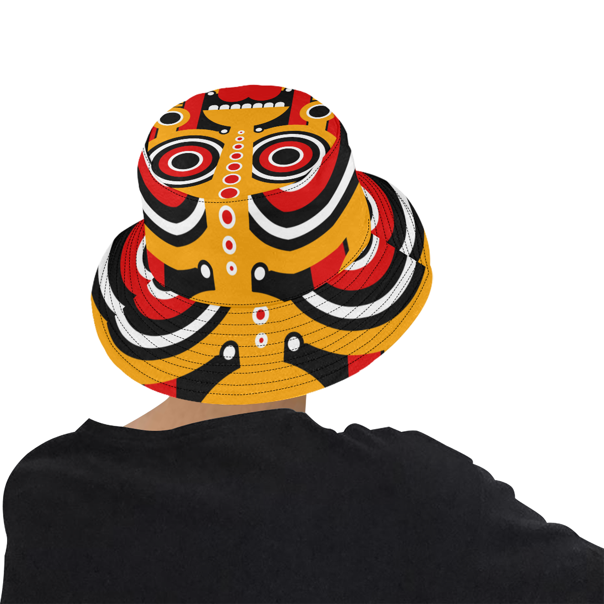 Red Yellow Tiki Tribal All Over Print Bucket Hat for Men
