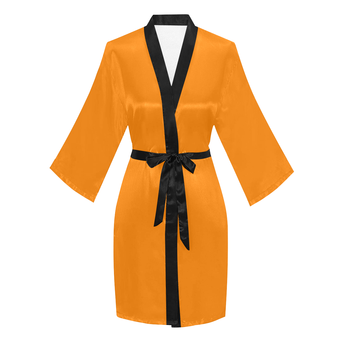 color UT orange Long Sleeve Kimono Robe