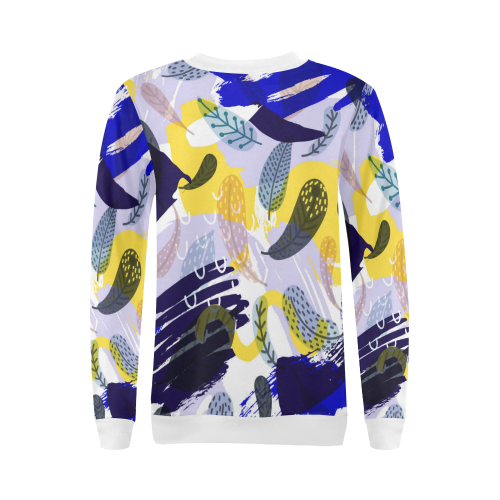 feathers All Over Print Crewneck Sweatshirt for Women (Model H18)