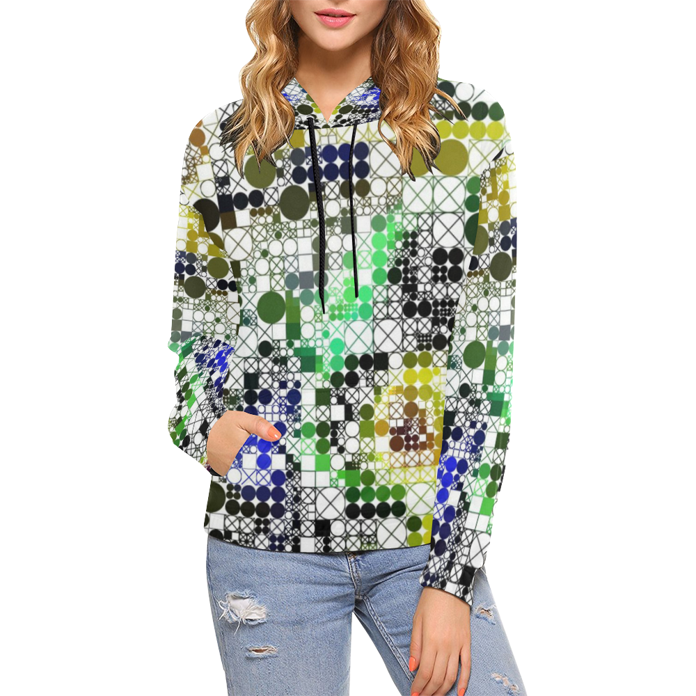 funny mix of shapes  by JamColors All Over Print Hoodie for Women (USA Size) (Model H13)