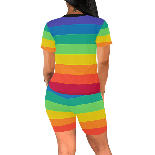 Horizontal Rainbow Women's Short Yoga Set