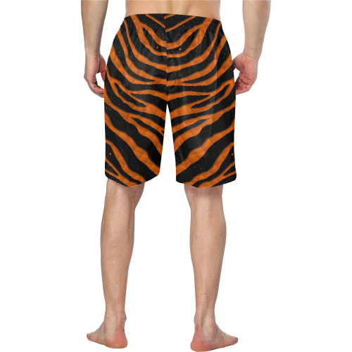 Ripped SpaceTime Stripes - Orange Men's Swim Trunk (Model L21)