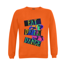 Break Dancing Colorful on Orange Gildan Crewneck Sweatshirt(NEW) (Model H01)