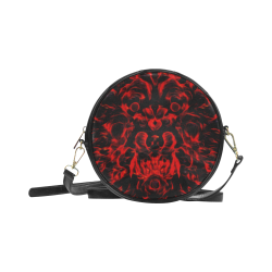 3D Fire Wolf Round Sling Bag (Model 1647)