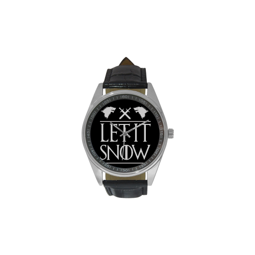 Snow Wolves Men's Casual Leather Strap Watch(Model 211)