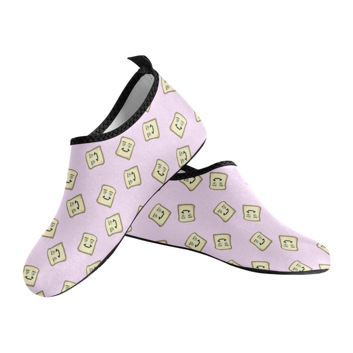 happy toast pink Women's Slip-On Water Shoes (Model 056)