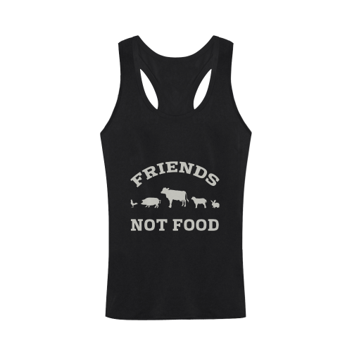 Friends Not Food (Go Vegan) Plus-size Men's I-shaped Tank Top (Model T32)