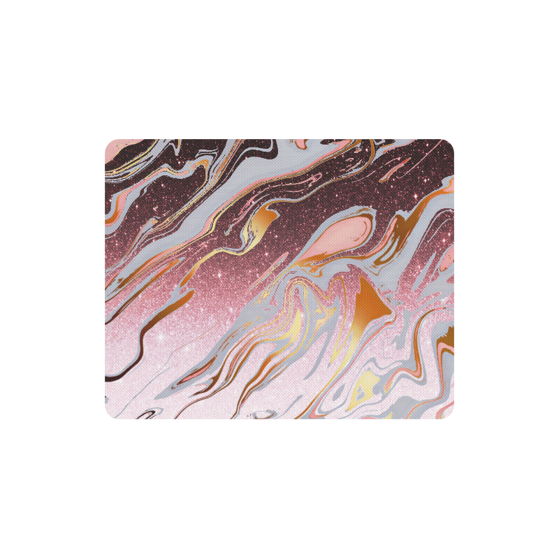 rose gold Glitter gradient marble Rectangle Mousepad