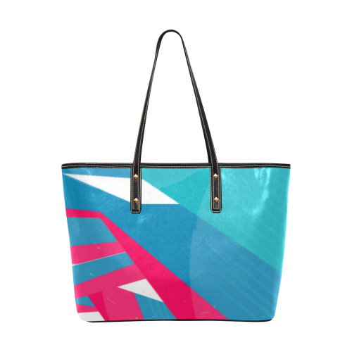 Abstract Pop Art Chic Leather Tote Bag (Model 1709)