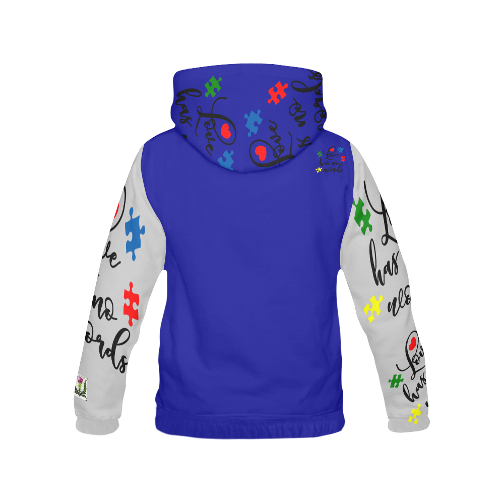 Fairlings Delight's Autism- Love has no words Men's Hoodie 53086Hh8 All Over Print Hoodie for Men (USA Size) (Model H13)