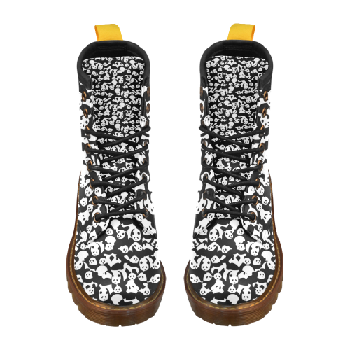 Panda Pattern High Grade PU Leather Martin Boots For Women Model 402H