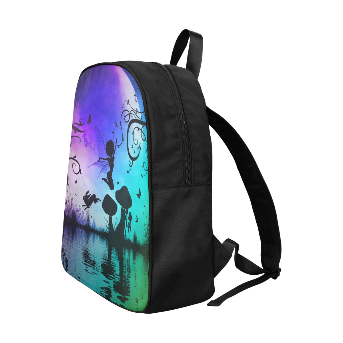 Happy fairy in the night Fabric School Backpack (Model 1682) (Large)