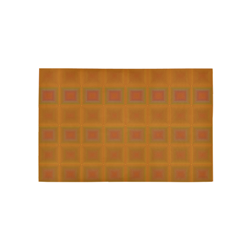 Copper reddish multicolored multiple squares Area Rug 5'x3'3''