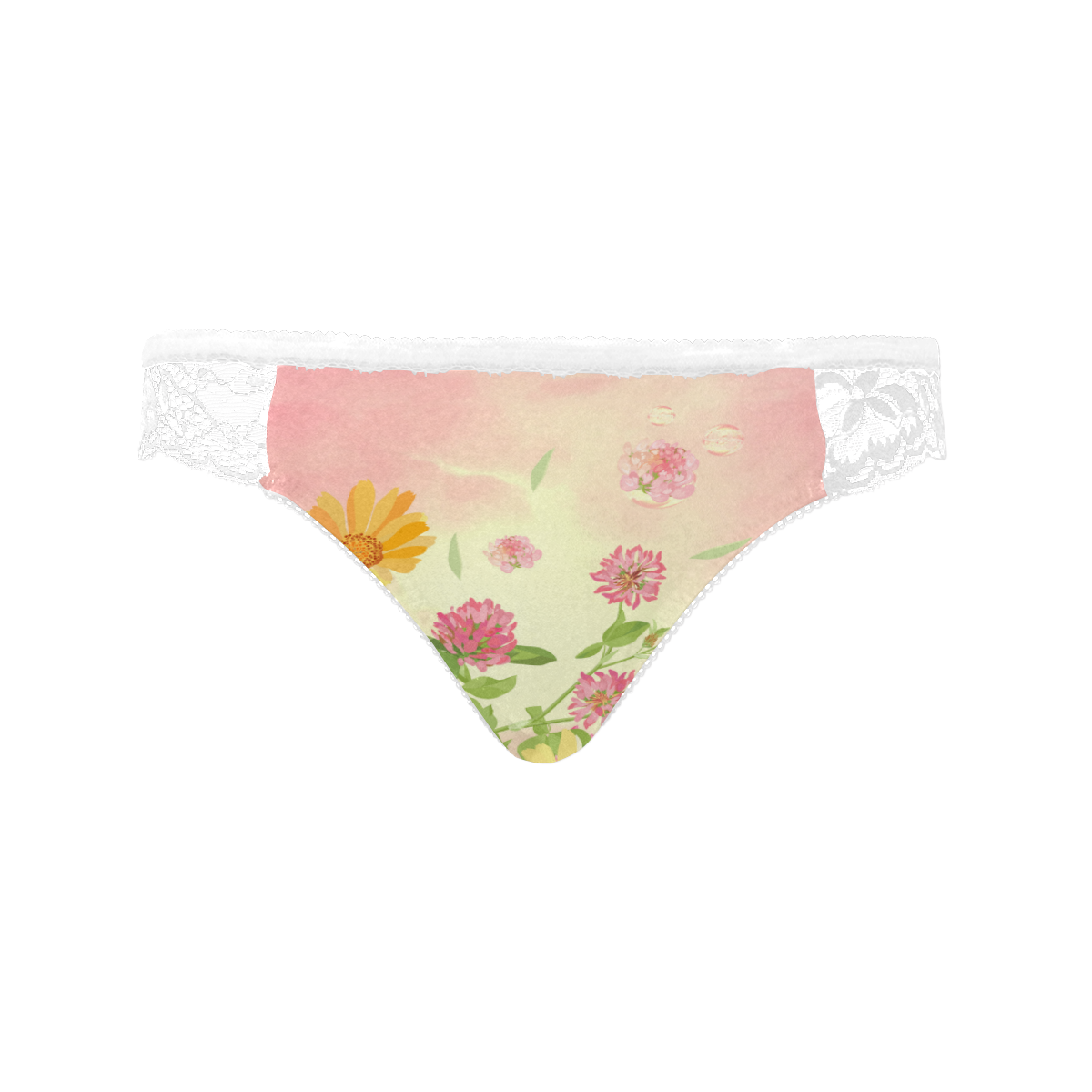 Wonderful flowers, soft colors Women's Lace Panty (Model L41)