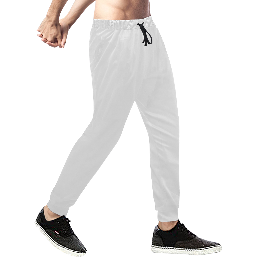 NUMBERS Collection N LOGO White/Black Men's All Over Print Sweatpants (Model L11)