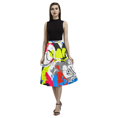Colorful distorted shapes2 Aoede Crepe Skirt (Model D16)