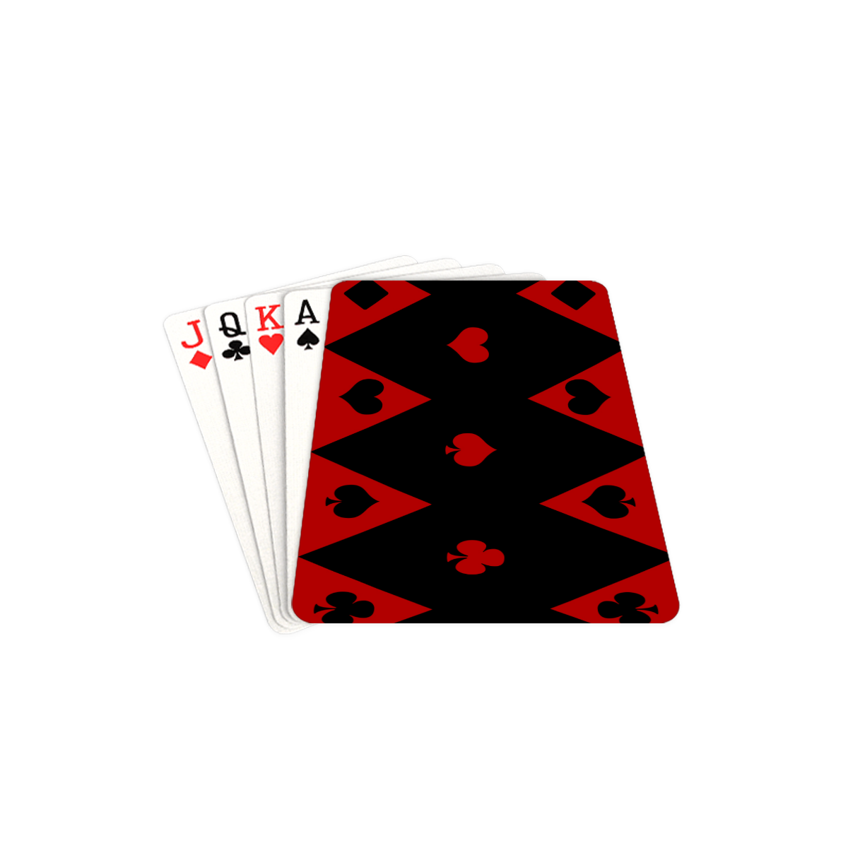 Las Vegas Black Red Play Card Shapes Playing Cards 2.5"x3.5"