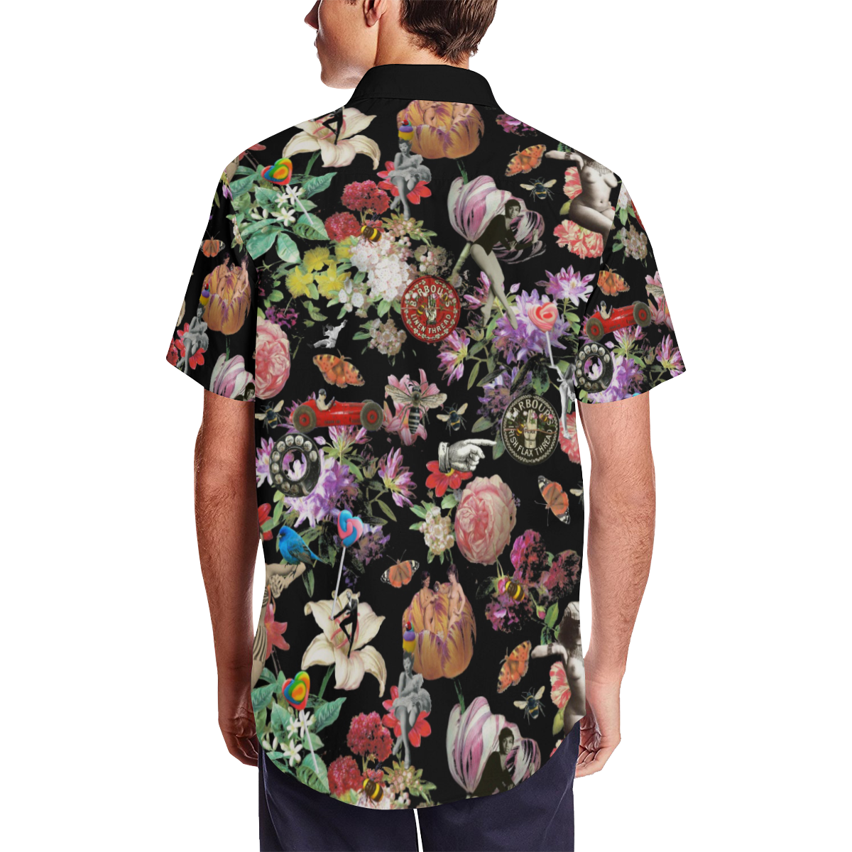 Garden Party Men's Short Sleeve Shirt with Lapel Collar (Model T54)